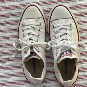 Converse Off-White Sneakers with Red Trim